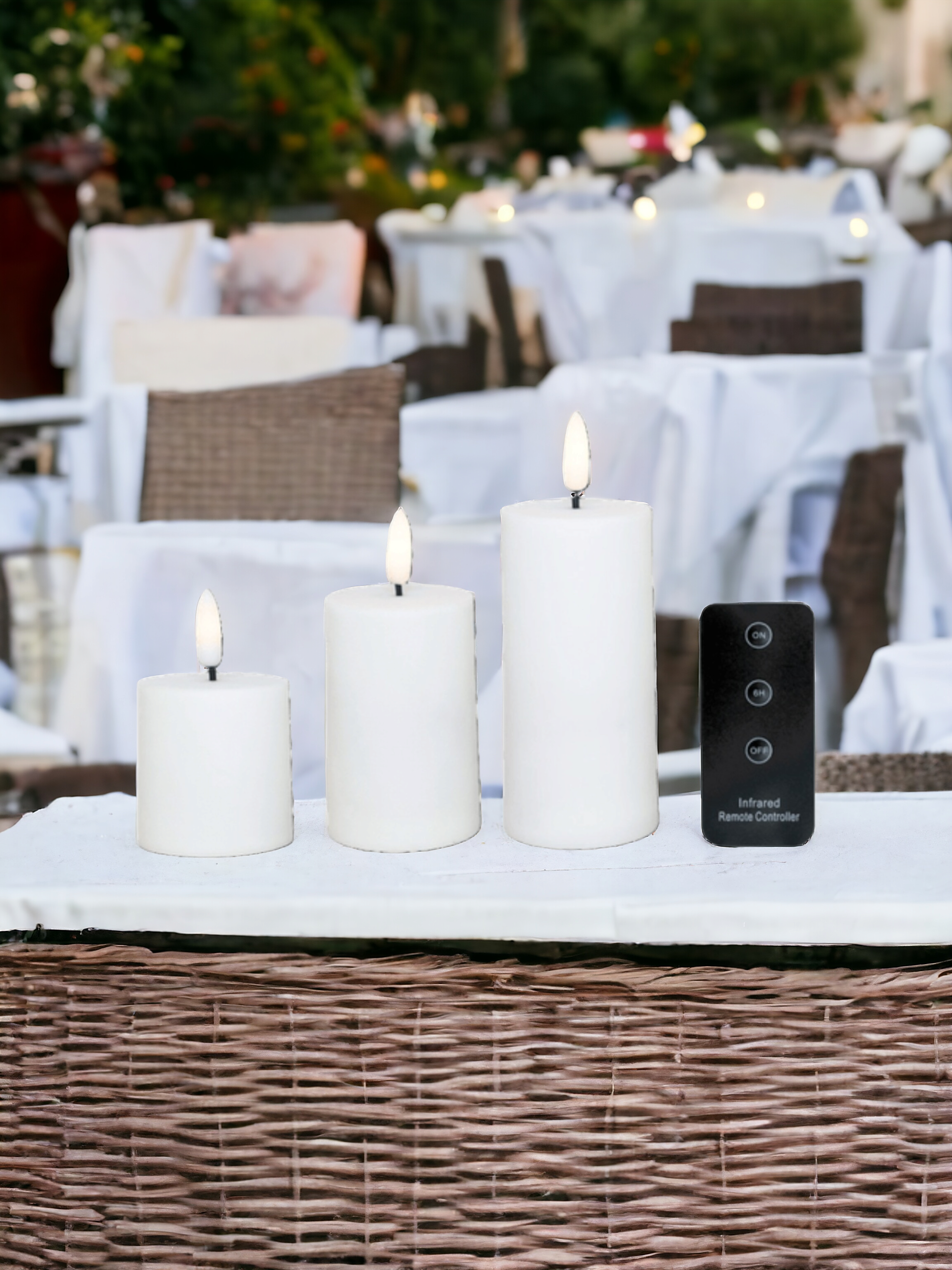 LED Udendørslys Sæt A 3 stk. incl. Fjernbetjening - Hvide
