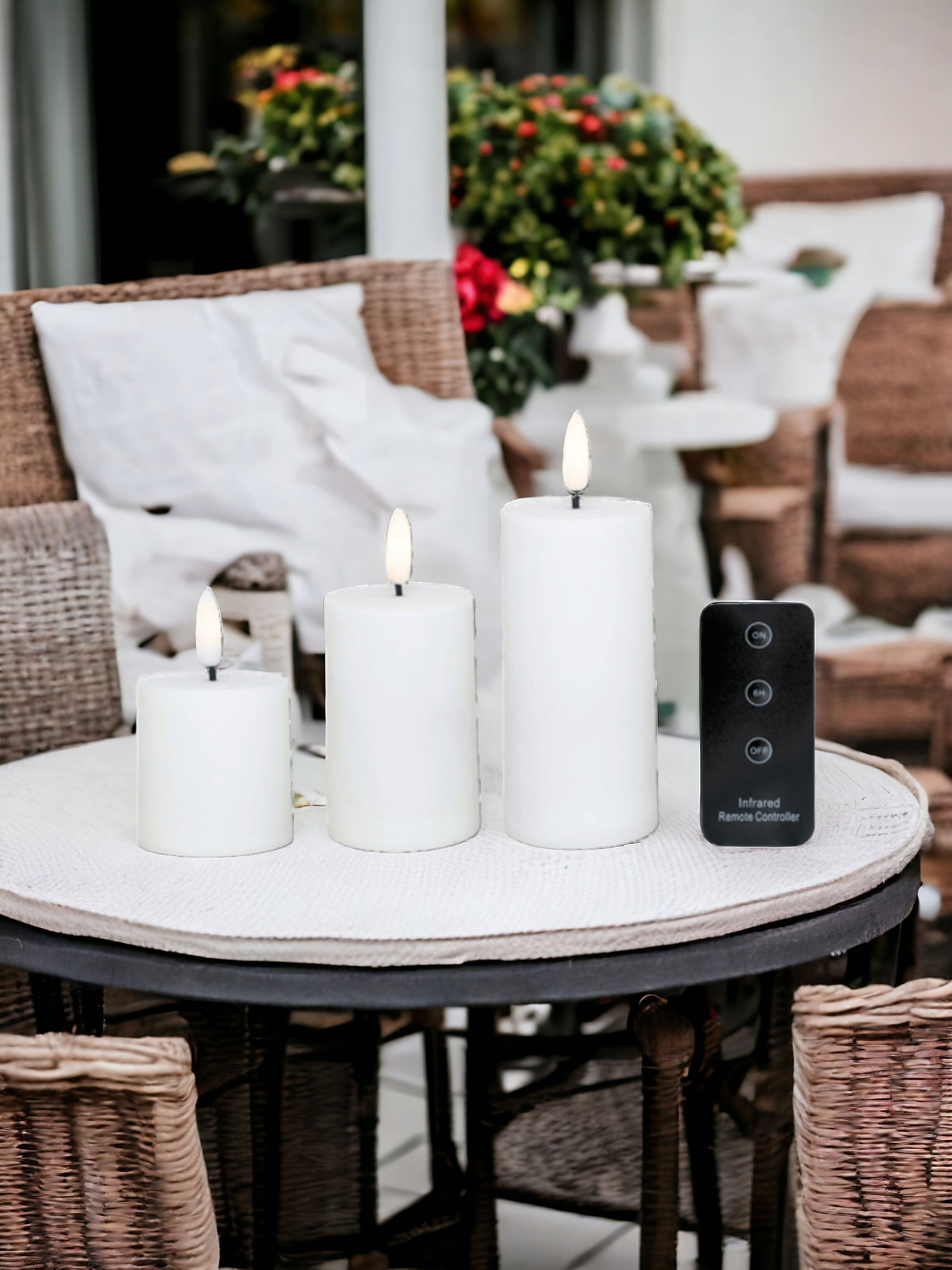 LED Udendørslys Sæt A 3 stk. incl. Fjernbetjening - Hvide