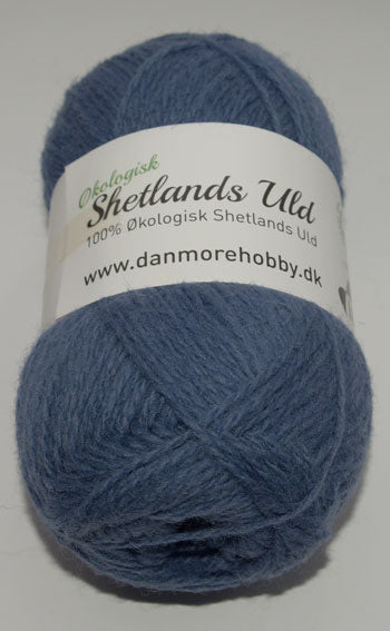 Garn Danmore Shetlandsk uld Økologisk Blå no. 7-139