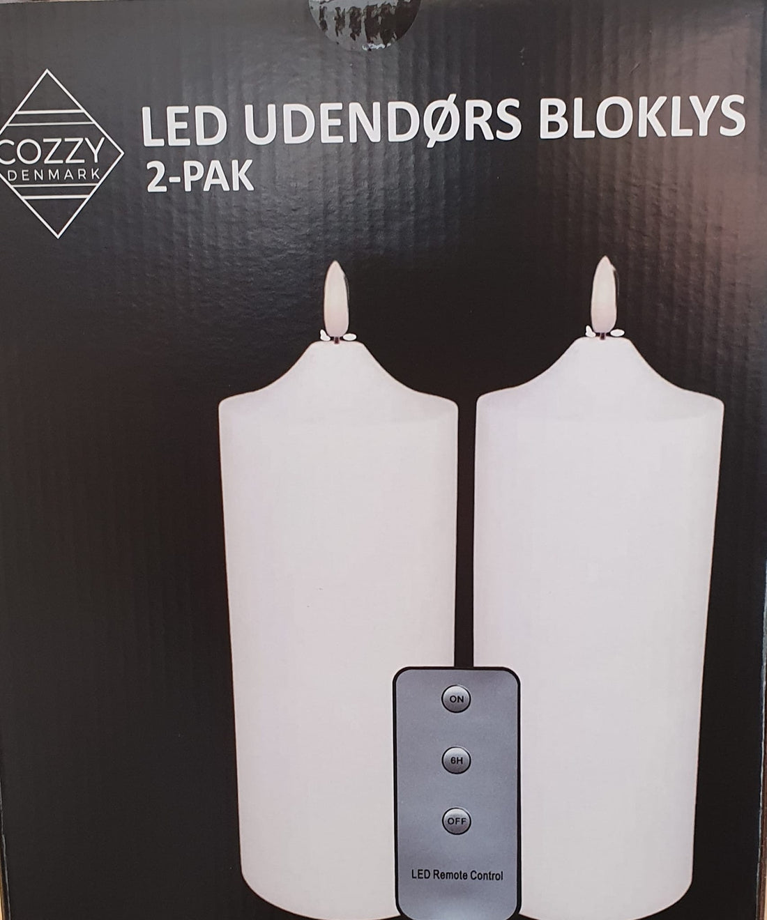 LED Udendørs Bloklys, Sæt a´2 stk. incl. fjernbetjening
