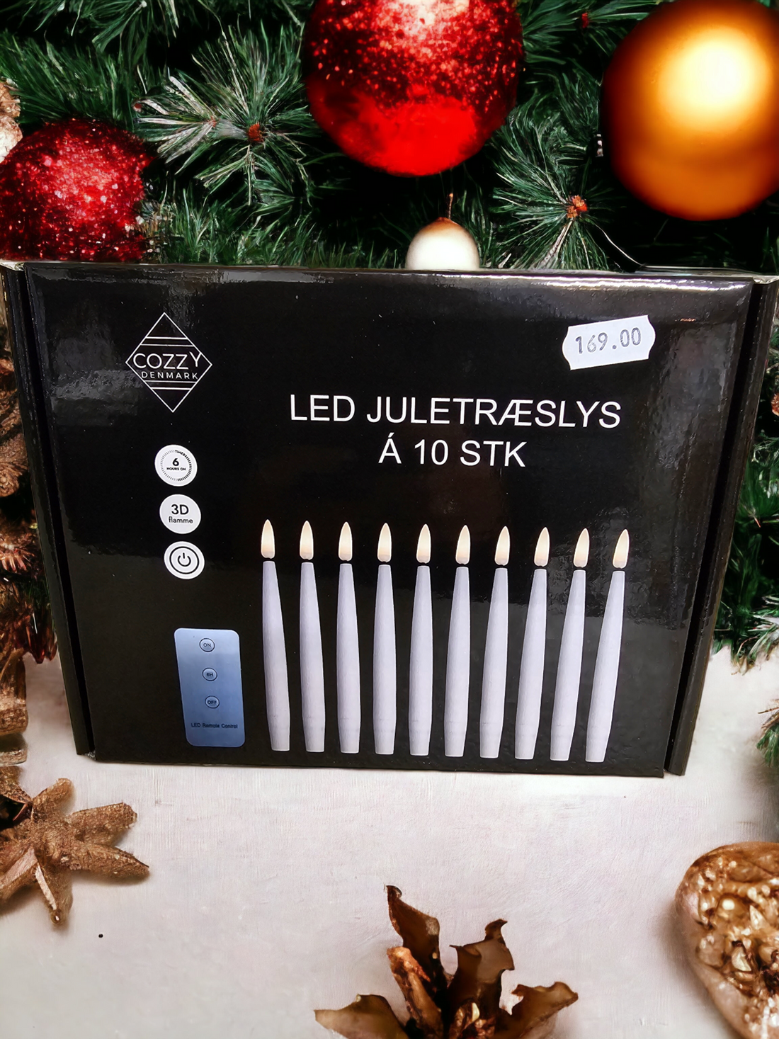 LED juletræslys  10 stk. Incl. Fjernbetjening